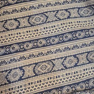 Fabric, Navy & White Greek Style Print Cotton Prewashed 45" x 1/2 yd